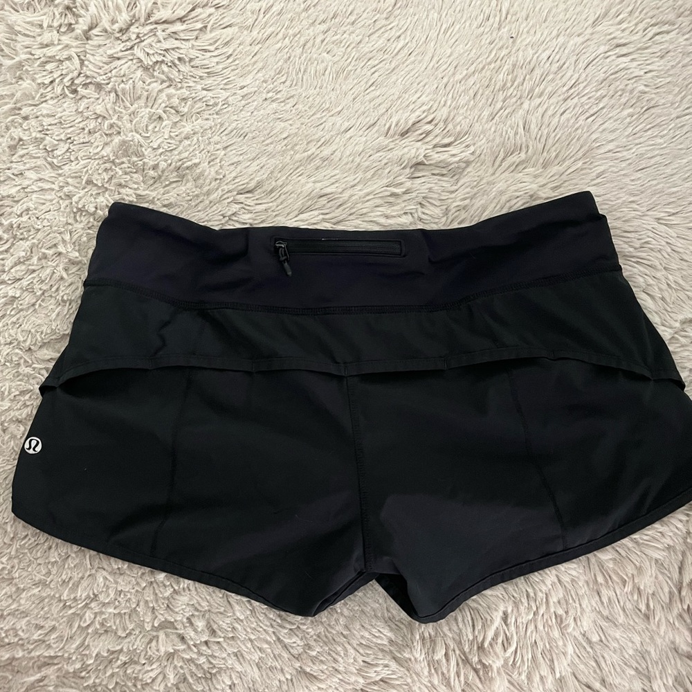 Black lulu lemon low-rise lined shorts